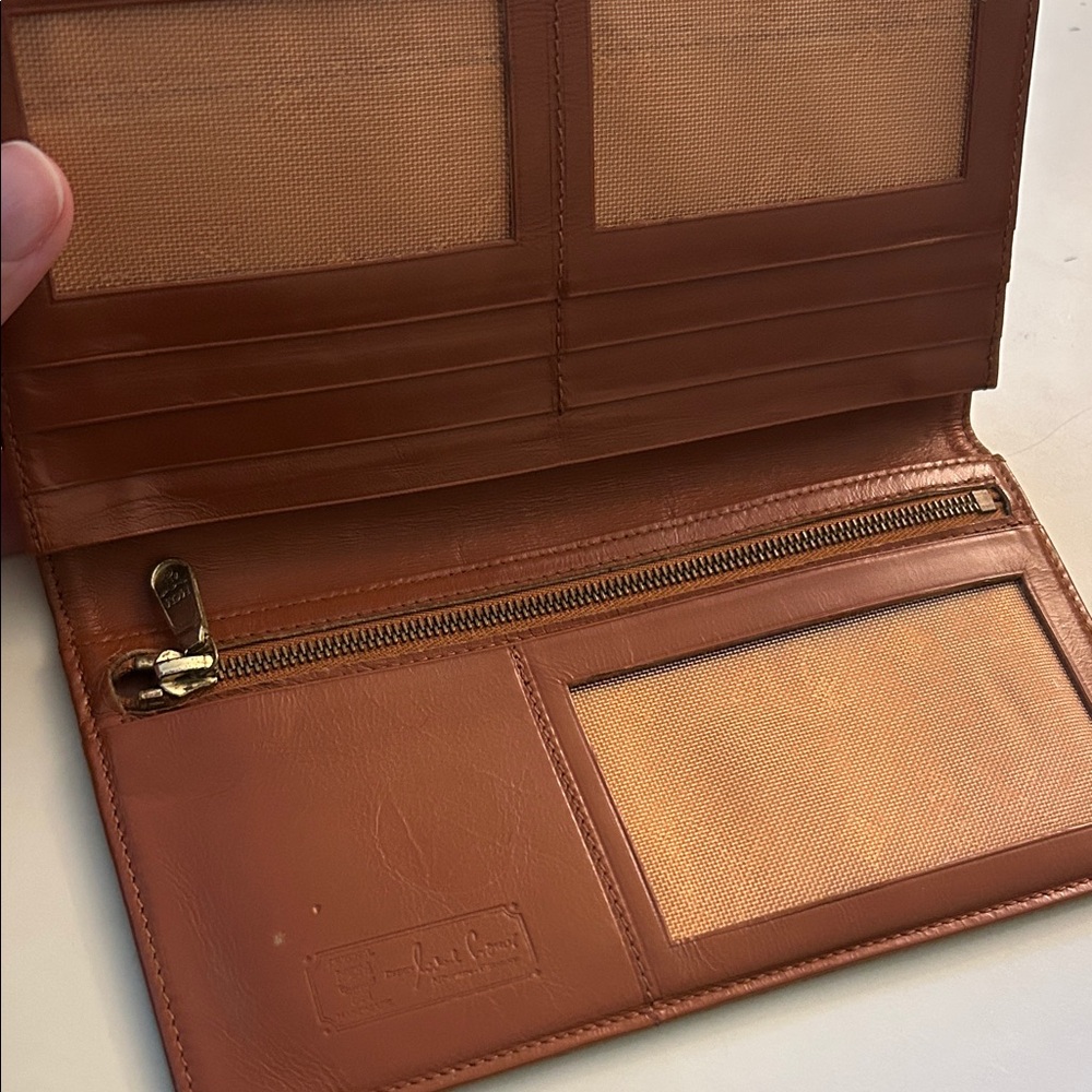 MCM Cognac Visetos Leather Brown Bifold Wallet size:7.25” L x 3.75” H - Picture 4 of 14